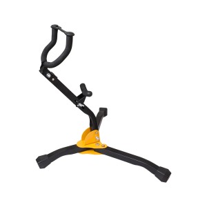 Waxwing Saxophone Stand, Foldable with Adjustable Height, Black and Yellow